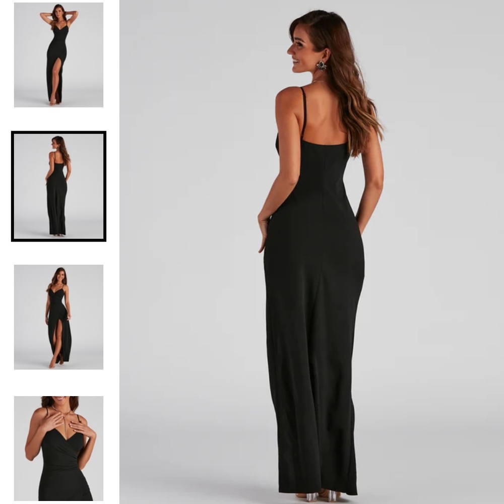 windsor high slit long dress, size xs, color hunter